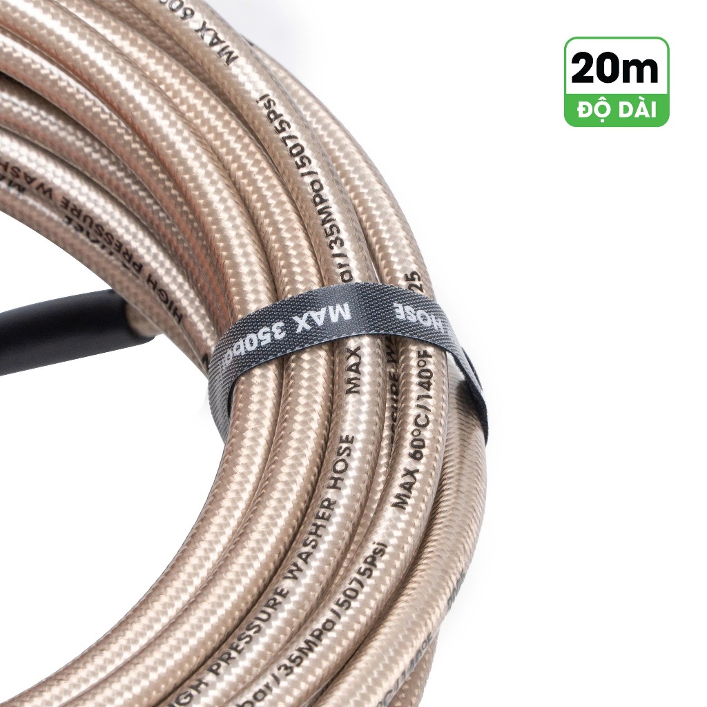[20M] Dây rửa xe áp lực cao HUKAN G1-DR20, Độ dài 20 mét, Chống ngập, Chống rò - Đầu nối M22x1.5mm
