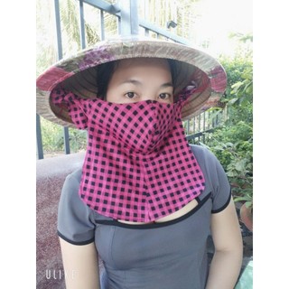 Khẩu trang quai nón lá - hàng may nhà che luôn cả cổ chất thun dày 2 lớp