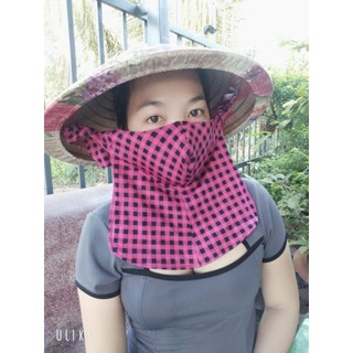 Khẩu trang quai nón lá - hàng may nhà che luôn cả cổ chất thun dày 2 lớp