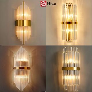 Đèn Tường Pha Lê Cao Cấp HIWA Phong Cách Sang Trọng, Đèn Trang Trí Nhà Cửa Hiện Đại, Khung INOX 201