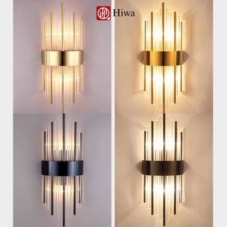 Đèn Tường Pha Lê Cao Cấp HIWA Phong Cách Sang Trọng, Đèn Trang Trí Nhà Cửa Hiện Đại, Khung INOX 201