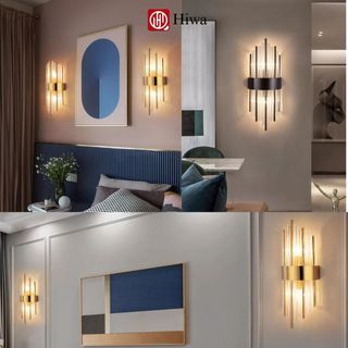 Đèn Tường Pha Lê Cao Cấp HIWA Phong Cách Sang Trọng, Đèn Trang Trí Nhà Cửa Hiện Đại, Khung INOX 201