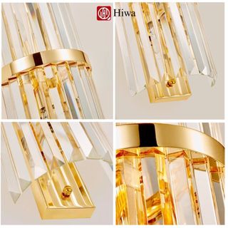 Đèn Tường Pha Lê Cao Cấp HIWA Phong Cách Sang Trọng, Đèn Trang Trí Nhà Cửa Hiện Đại, Khung INOX 201