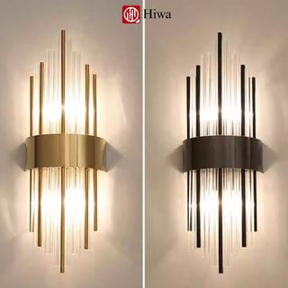 Đèn Tường Pha Lê Cao Cấp HIWA Phong Cách Sang Trọng, Đèn Trang Trí Nhà Cửa Hiện Đại, Khung INOX 201