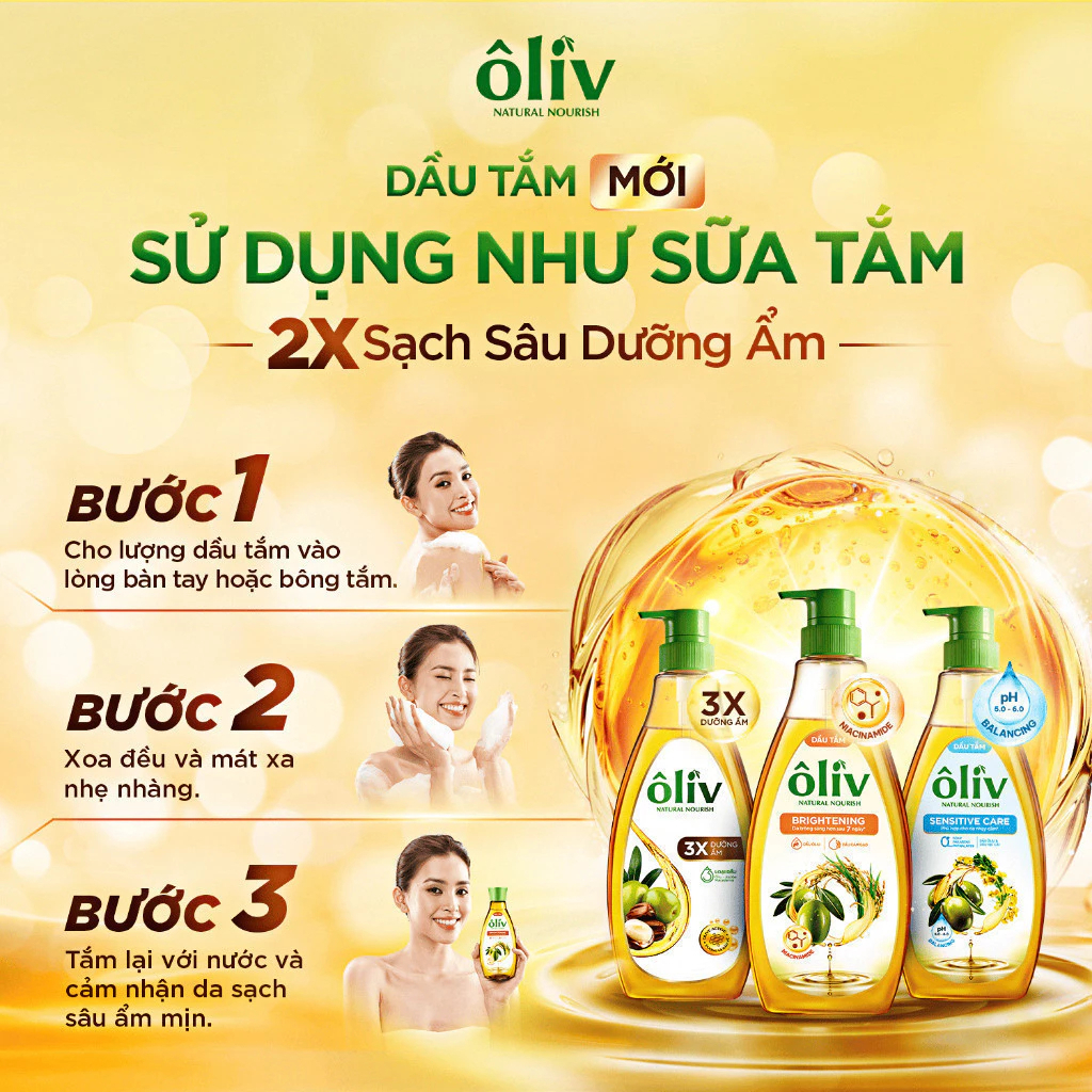 [MỚI] Dầu Tắm Ôliv 3X Dưỡng Ẩm, Nhũ Hóa Da, Sạch Sâu 250ML | BigBuy360 - bigbuy360.vn