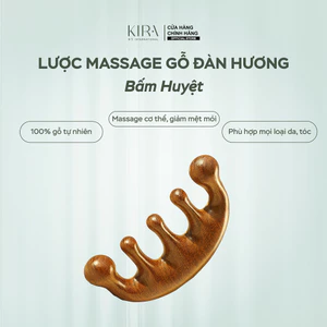 Lược gỗ đàn hương massage – Dụng cụ bấm huyệt, thư giãn đầu gáy, tăng tuần hoàn máu