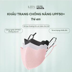 Khẩu trang chống nắng trẻ em vải lụa băng lạnh UPF50+ thoáng khí che nắng đi học đi chơi đi xe đạp