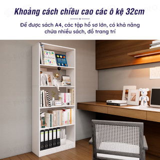 [Freeship Toàn Quốc] Kệ Sách Gỗ Để Sàn FIVO FB74 Để Được Sách Tài Liệu A4, Thanh Chặn Chắc Chắn, Dễ Dàng Lắp Ráp