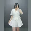 Bộ Áo Vet CropTop Nữ Bigsize Có Nơ Cúc Bọc Kết Hợp Với Chân Váy Xếp Ly Lưng Chun Sang Trọng Thanh Lịch SET72
