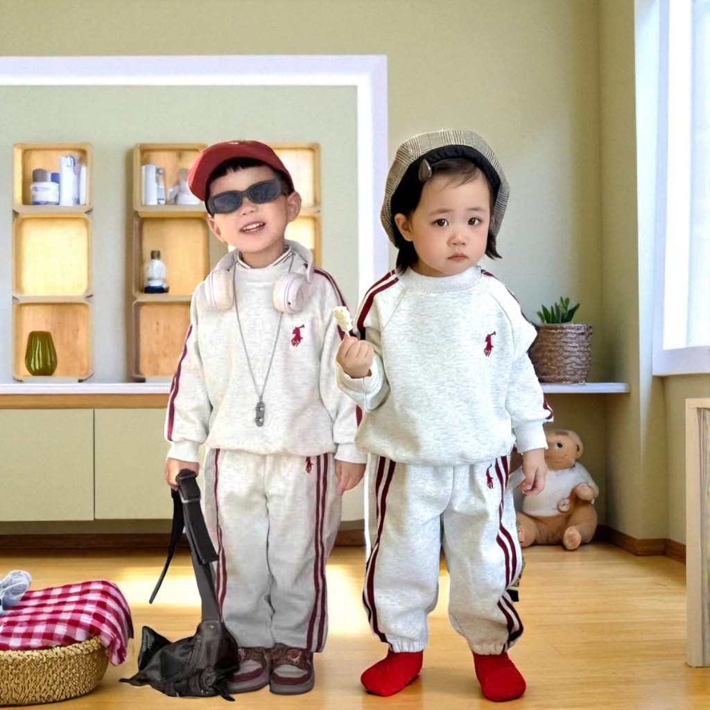 Bộ quần áo thu đông,dành cho bé trai bé gái ,chất nỉ dày dặn giữ ấm tốt ,bộ nỉ dài tay trẻ em 10-25kg
