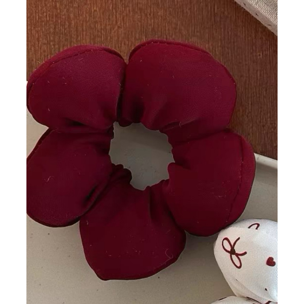 Cột Tóc Scrunchies Hình Bông Hoa 5 Cánh Phụ Kiện Thời Trang Cho Tóc Đuôi Ngựa