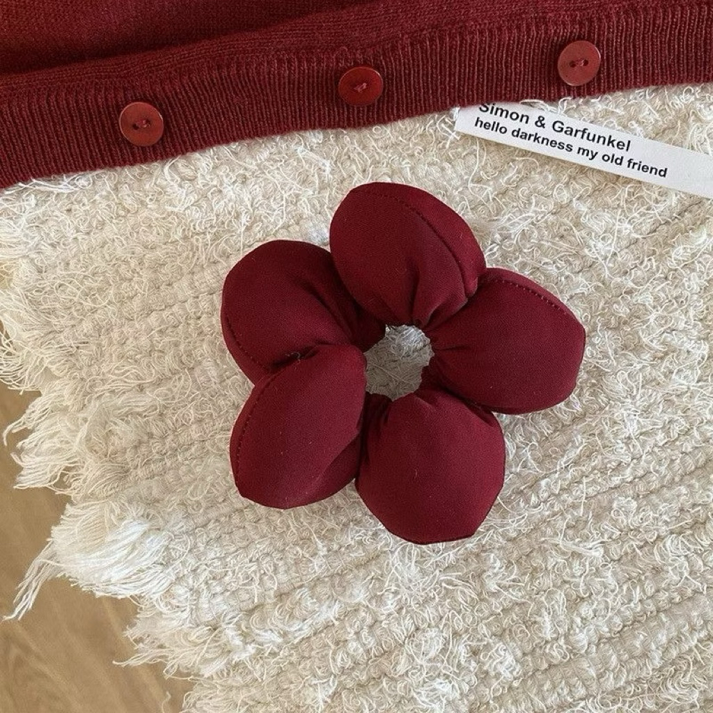 Cột Tóc Scrunchies Hình Bông Hoa 5 Cánh Phụ Kiện Thời Trang Cho Tóc Đuôi Ngựa