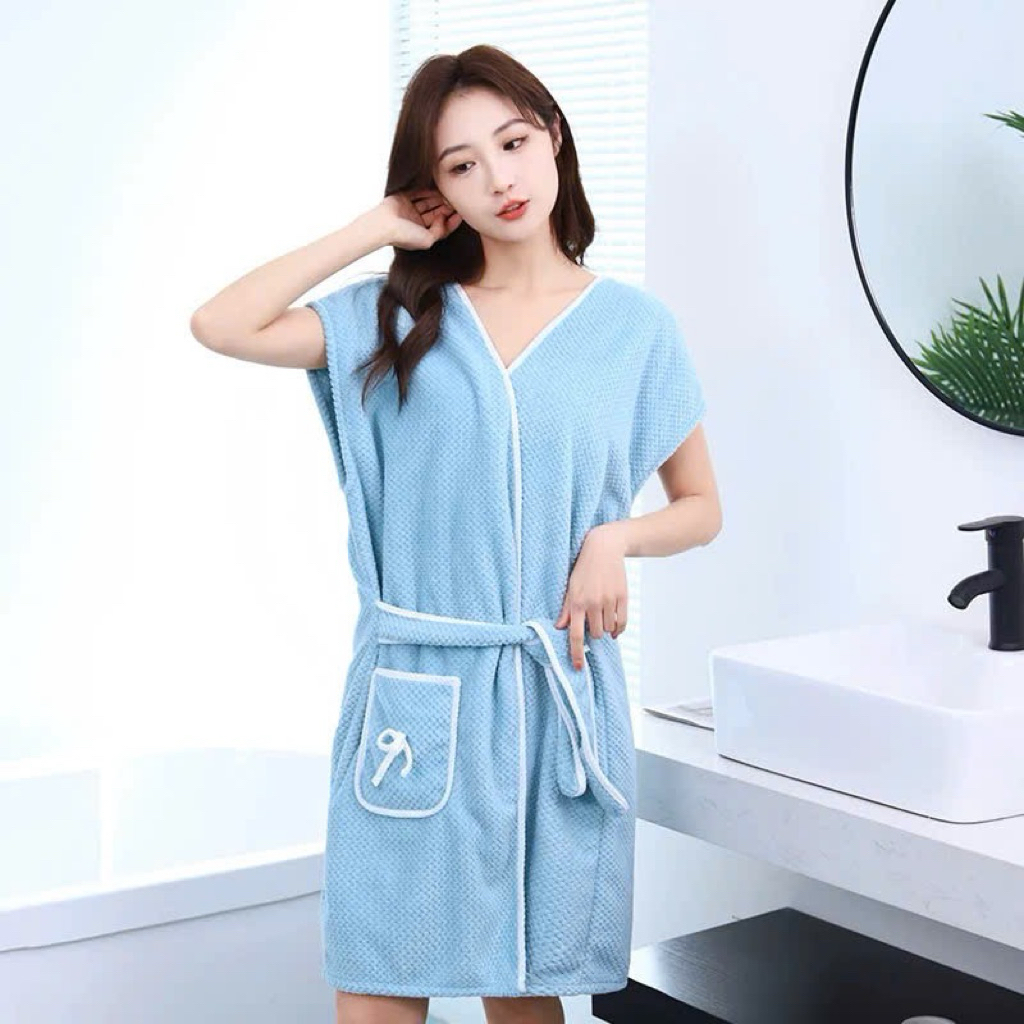Khăn choàng tắm váy tắm siêu thấm hút, thiết kế thời trang, mềm mại, tiện lợi