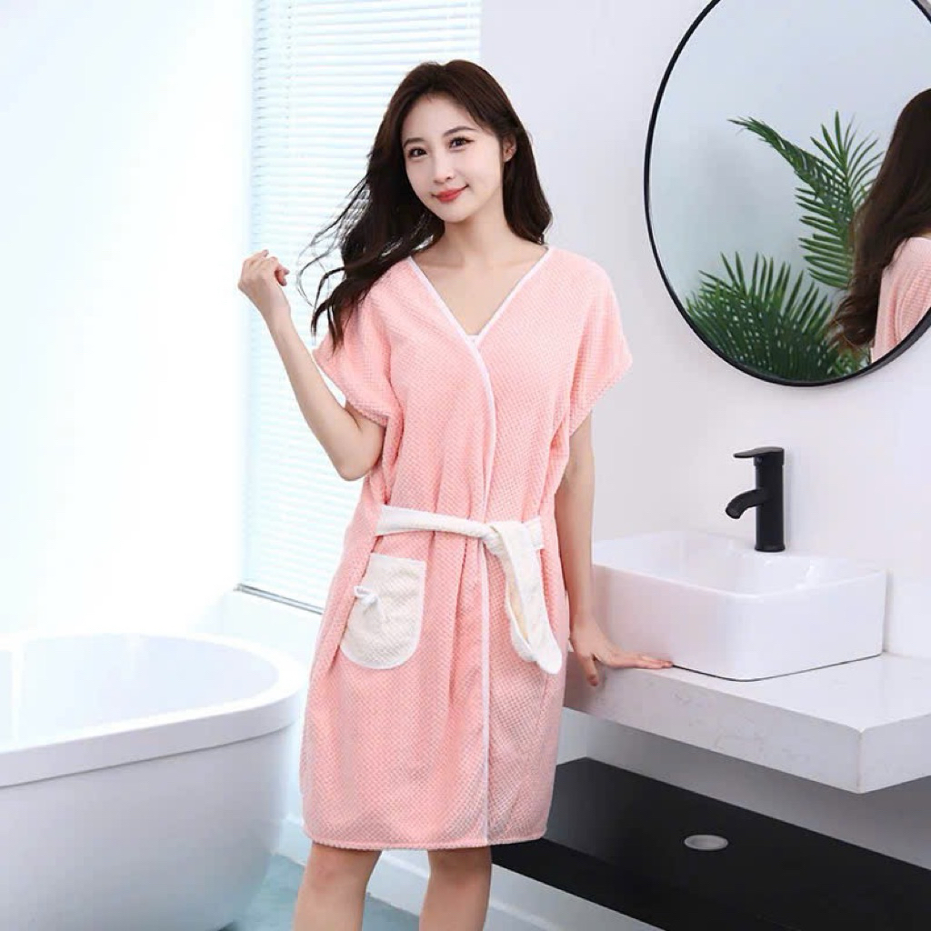 Khăn choàng tắm váy tắm siêu thấm hút, thiết kế thời trang, mềm mại, tiện lợi