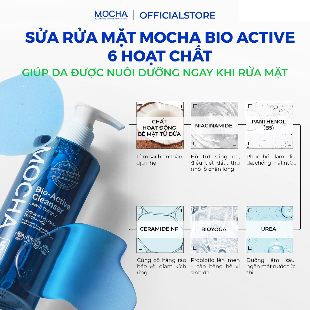 Sử dụng Chai Sữa Rửa Mặt Bio Active Mocha trong đời sống