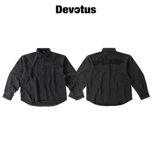Sơ mi Denim wash thêu logo 3D form oversize Devotus Local Brand -Sơ mi Denim Soil Shirts