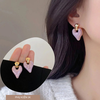 [Hỏa Tốc] Bông Tai Khuyên Tai Trái tim Tiểu Thư Thanh Lịch T16