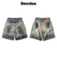 Quần short Jeans Denim wash phun dơ form rộng dưới gối Devotus Local Brand - Dust shorts xanh dơ