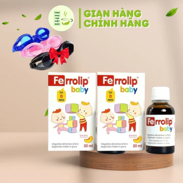 [COMBO 2 HỘP] FERROLIP BABY sắt cho bé, sắt hữu cơ dạng siro nhỏ giọt, vị đào, bổ sung sắt tối đa cho bé