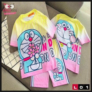Đồ bộ mặc nhà bé gái chất thun lạnh Ann's Kids siêu đẹp, đồ lửng cho bé gái từ 10 đến 43 kg