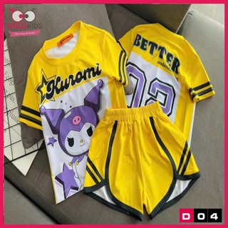 Đồ bộ đùi mặc nhà bé gái chất thun lạnh Ann's Kids họa tiết hoạt hình cho bé gái từ 10 đến 43 kg