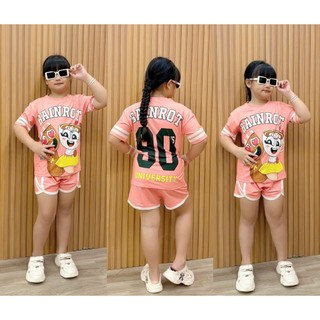 Đồ bộ mặc nhà bé gái chất thun lạnh Ann's Kids siêu đẹp, đồ đùi cho bé gái từ 10 đến 43 kg