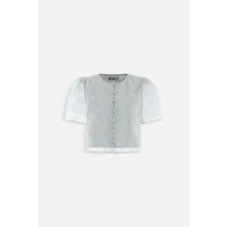Áo croptop OLV dáng suông họa tiết ren hoa trẻ trung Ottilie và Keada phù hợp đi làm đi chơi