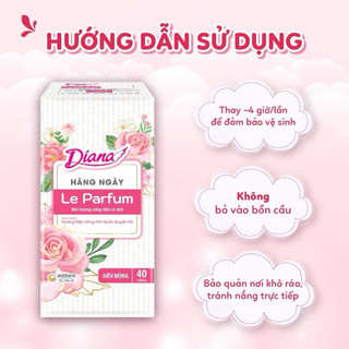 Băng Vệ Sinh Diana Hàng Ngày Le Parfum Hương Nhài Ả Rập / Hương Mộc Hồng ( Gói 40 miếng )