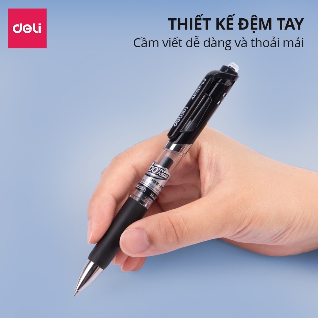 Bút Gel Deli S01 0.5mm – Mực Nhanh Khô, Viết Êm, Phù Hợp Ghi Chép, Calligraphy, Học Sinh & Văn Phòng