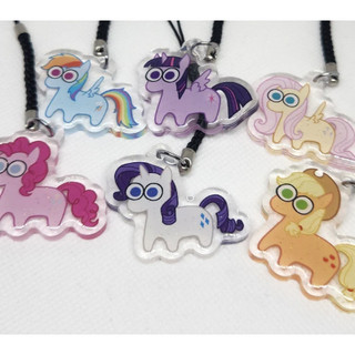 MLP Glitter Epoxy Phone Charm Keychain: Mane 6