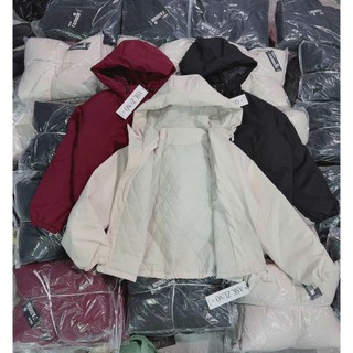 Áo khoác gió trần trám hàng có khóa kiểu phụ trên cổ , mũ liền , có 3 size cho các bạn từ 40kg - 63kg < 1m64