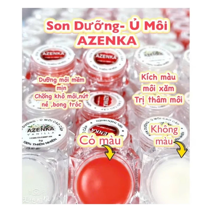 Son Dưỡng Ủ Môi Azenka - Mềm Mịn, Chống Nứt Nẻ Khô Môi, Kích Màu Môi Xăm, Thâm Môi