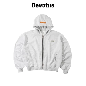 Áo khoác Hoodie Zip nỉ TWILL DEVOTUS 450gsm rã rập form big boxy - Static Hoodie Zip rã rập