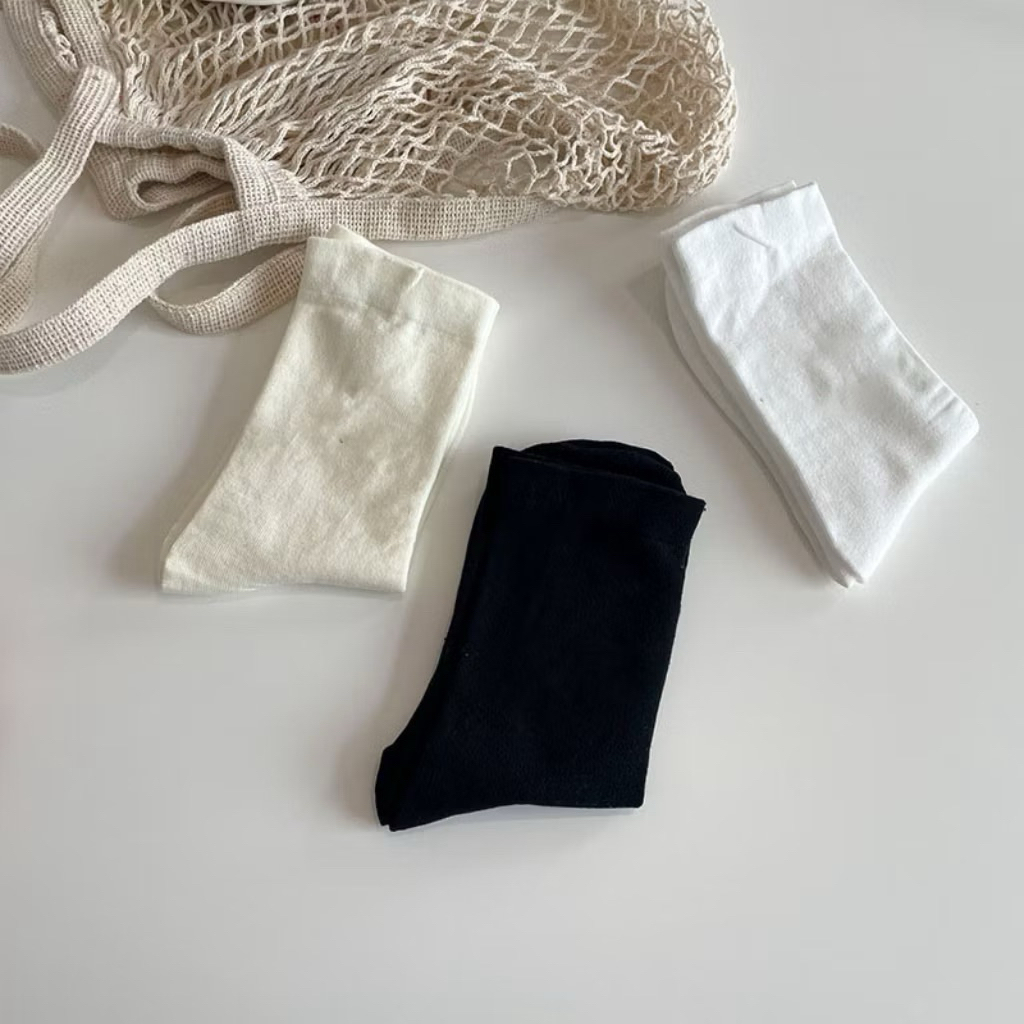 Set 10 đôi tất mix màu tone màu vintage - Vớ cổ cao trơn cho nữ