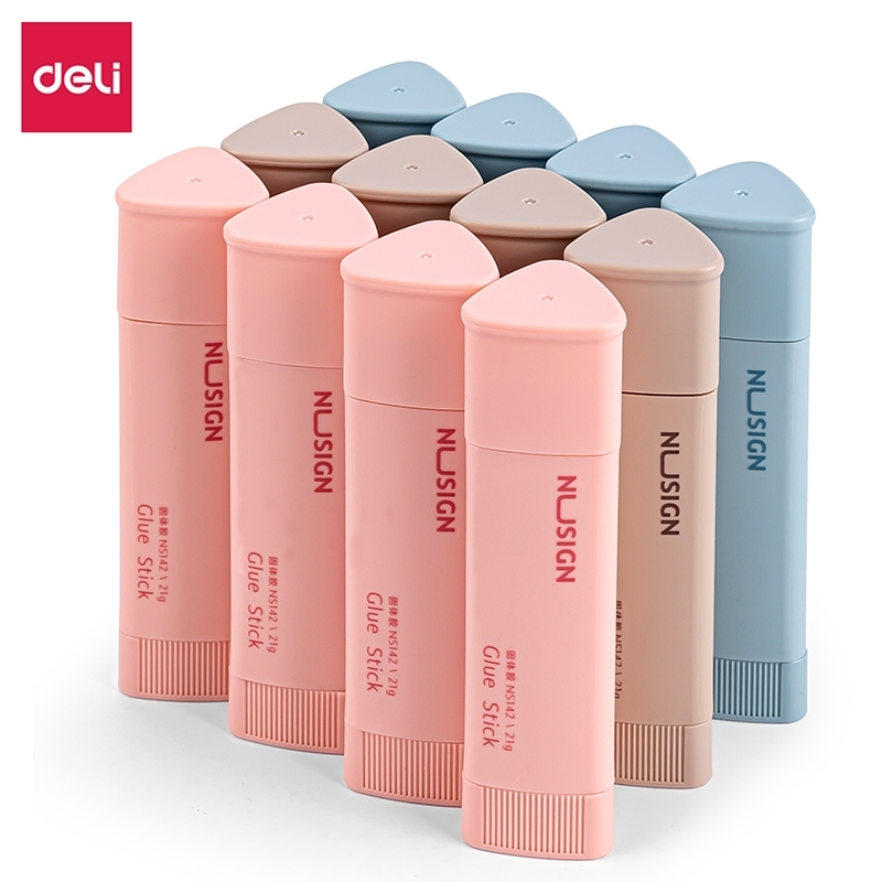 Hồ Dán Khô Deli Hình Tam Giác Siêu Dính, Dạng Thỏi Keo Rắn Màu Pastel Dễ Thương