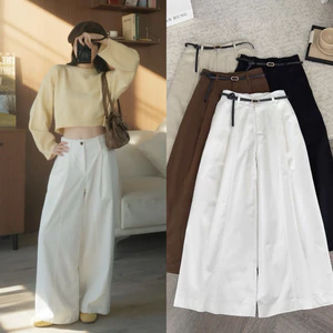 Quần thô suông ống rộng lưng chun Nữ (có kèm belt) the.sweaterweather TSW