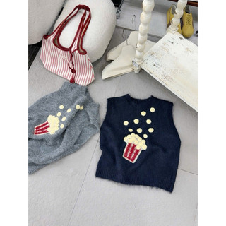 •𝙆𝙞𝙣𝙜𝙨𝙝𝙤𝙥𝙗𝙚𝙖𝙪𝙩𝙮•Áo Len Gile Bắp Rang Bơ Cute QC