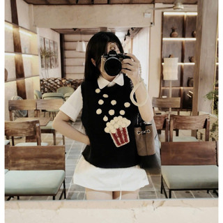 •𝙆𝙞𝙣𝙜𝙨𝙝𝙤𝙥𝙗𝙚𝙖𝙪𝙩𝙮•Áo Len Gile Bắp Rang Bơ Cute QC