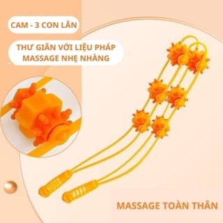 Dây Lăn Massage Cao Cấp 3 Con Lăn - Massage Cổ, Vai Gáy, Dây Lăn Massage Giúp Lưu Thông Mạch Máu, Giảm Đau - Dây lăn mas