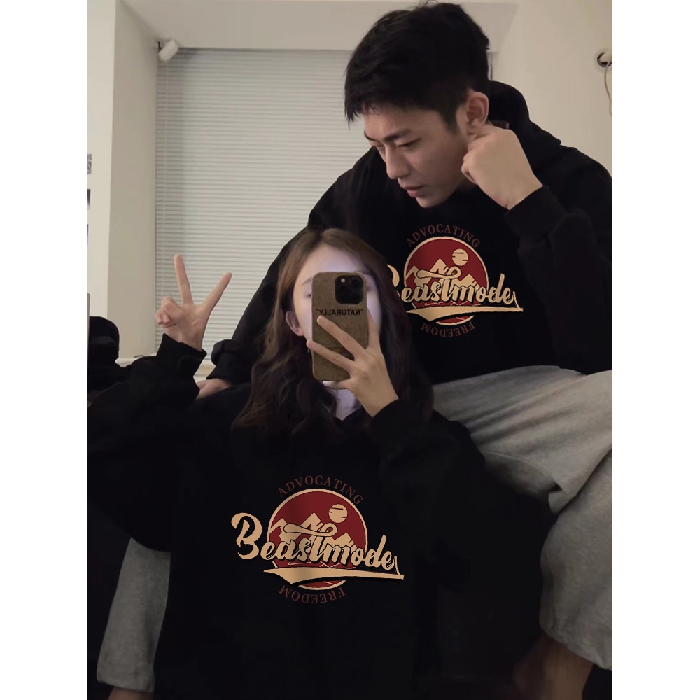 Áo cặp đôi HappyFamily  - Áo Hoodie đôi mẫu ADVOCATING Beastmode Chất Nỉ Cao Cấp