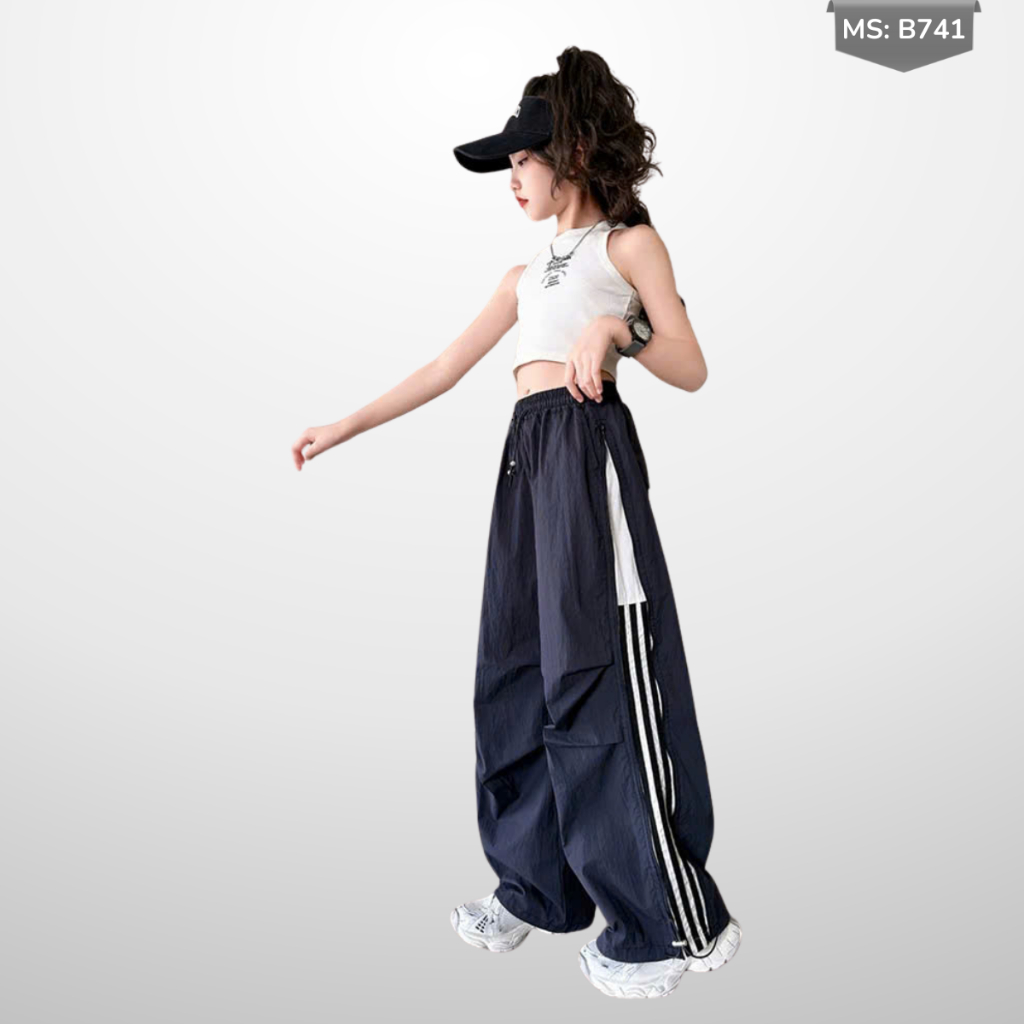 Quần ống rộng Phong Cách hip hop Đường Phố Cho Bé Trai, Bé Gái B741 | JJ Kids Fashion