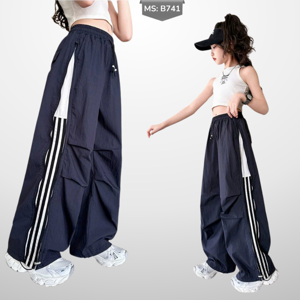 Quần ống rộng Phong Cách hip hop Đường Phố Cho Bé Trai, Bé Gái B741 | JJ Kids Fashion