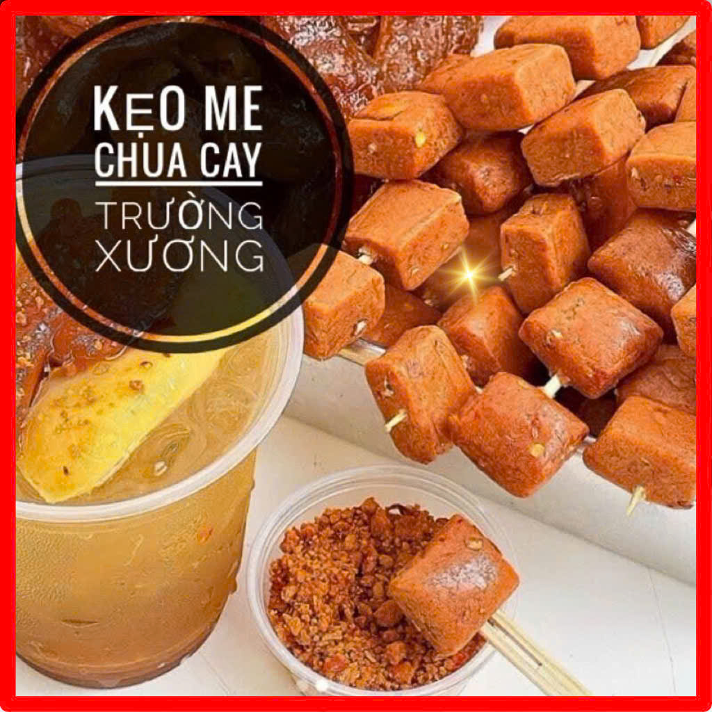 Kẹo me Thái sấy chua cay Trường Xương chính hãng cực ngon, bánh kẹo ăn vặt ngon HTC Food, 500g/1kg