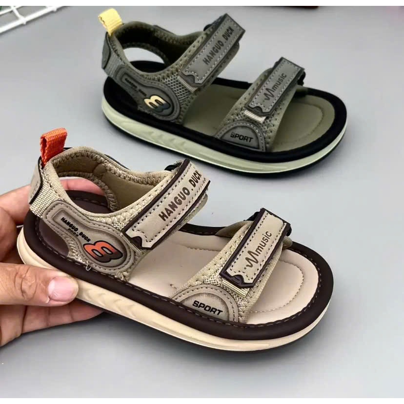 [M103] Dép Sandal Cho Bé Trai, Dép Quai Dán Cho Bé Đi Học Chống Trơn Trượt, Lớp Lót Da Mềm Mại TH Kids
