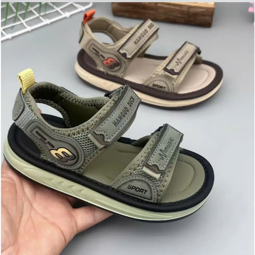 [M103] Dép Sandal Cho Bé Trai, Dép Quai Dán Cho Bé Đi Học Chống Trơn Trượt, Lớp Lót Da Mềm Mại TH Kids