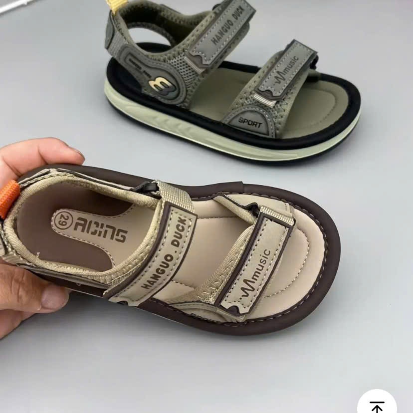 [M103] Dép Sandal Cho Bé Trai, Dép Quai Dán Cho Bé Đi Học Chống Trơn Trượt, Lớp Lót Da Mềm Mại TH Kids
