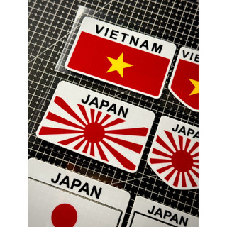 Bộ Tem Sticker DTF - Tem Khiên Cờ Việt - Nhật 3 Mẫu , Tem Lá Cờ Việt - Nhật 3 Mẫu V2 |SGDC - 1 Bộ|