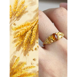 Nhẫn Citrine Thịnh Vượng Công Chúa – Mạch Vĩ Kim Tiền Thiên Nhiên – Sunday