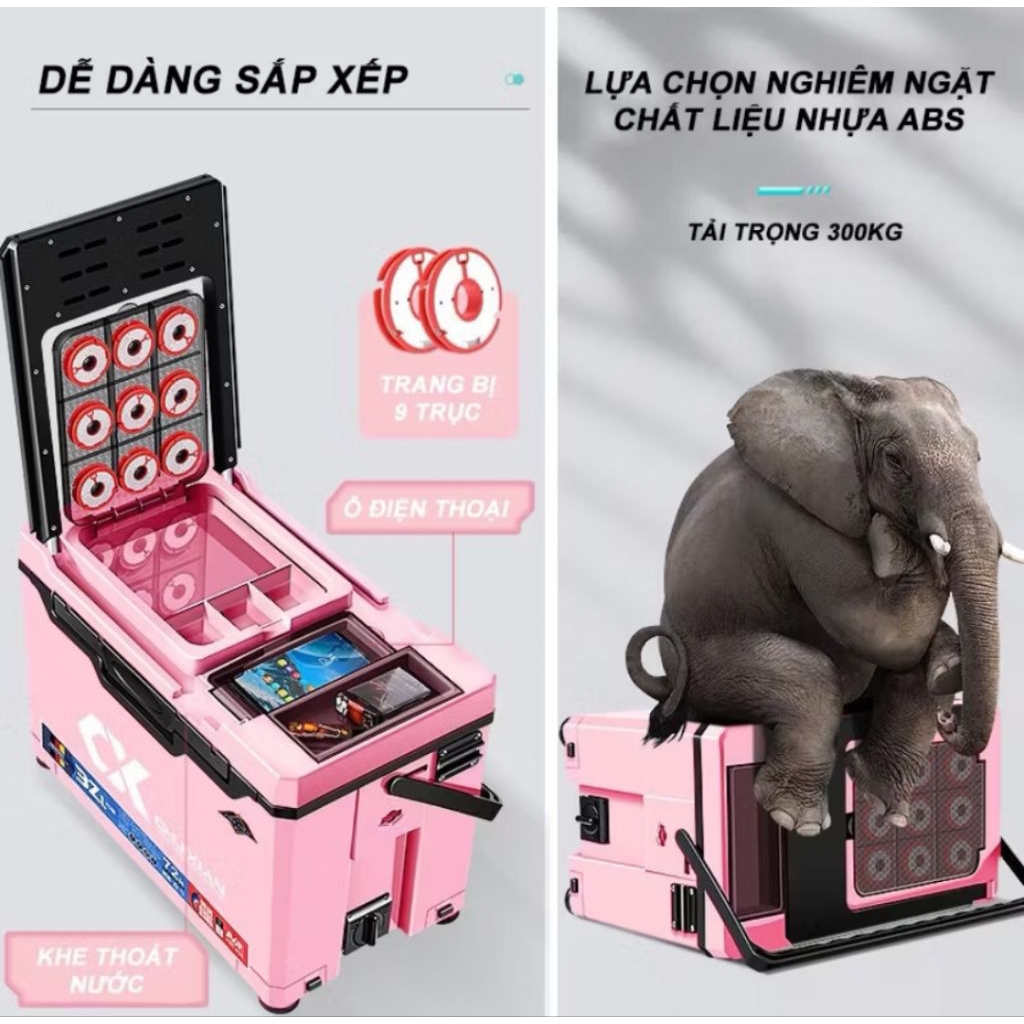 Thùng Câu Chuxian 32l Nhiều Màu Sắc 3 Bản ( Thường và 918 & T1 ) Có Tựa Và Không Tựa Full Phụ Kiện [ Dung tích 32 lít ]