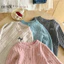 Cardigan len vặn thừng thêu hình nơ tiểu thư mùa thu - đông dành cho bé gái